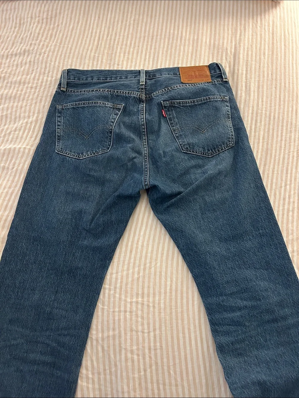 Levi's Dark Blue Straight-Leg Button-Fly Jeans